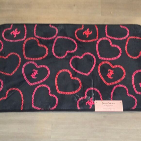 Juicy Couture Home Logo Heart Pattern Memory Foam Bath Rug - Picture 4 of 8
